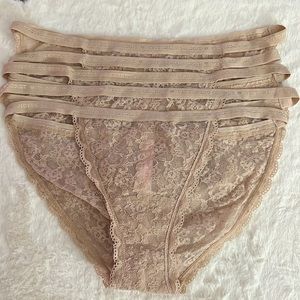 Victorias Secret cotton lease string bikini Lot of 5, nude Small